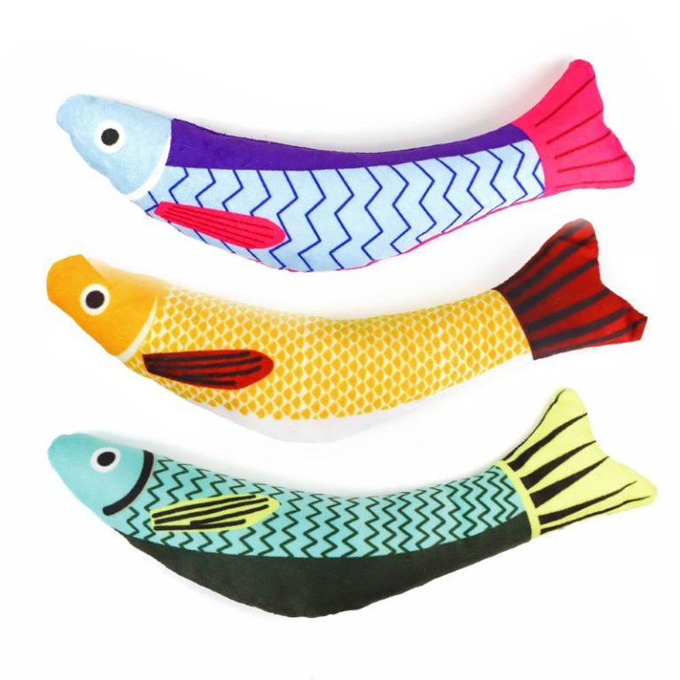 Fish Cat Toys Catnip Kicker with Crinkle Sound