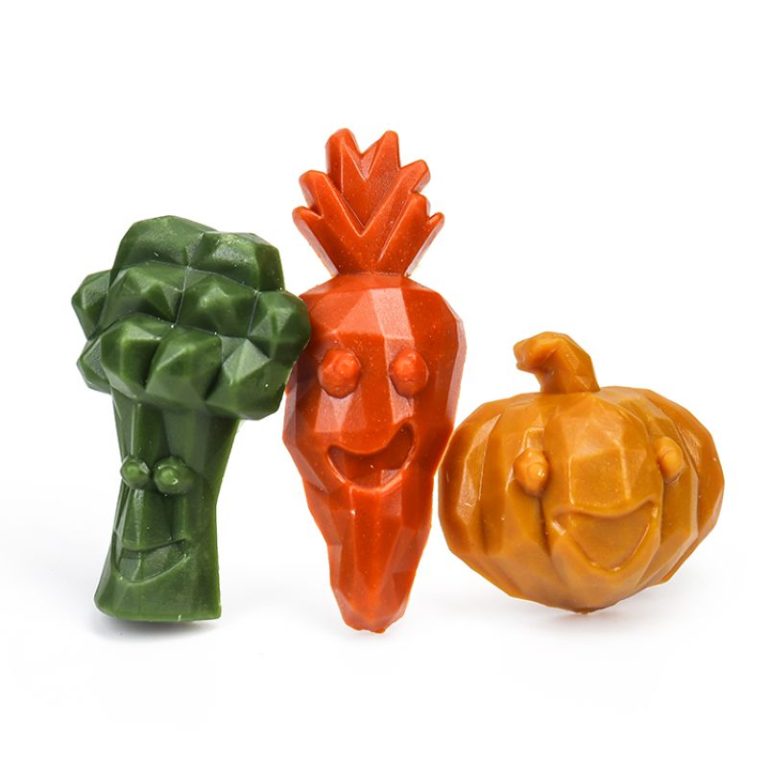 Veggie Dental Chews Grain Free Dog Treats Pumpkin Carrot Broccoli Shaped