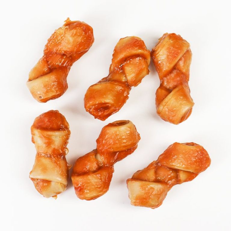 Rawhide Free Knot Bone Dog Chew Treats, Chicken Flavor