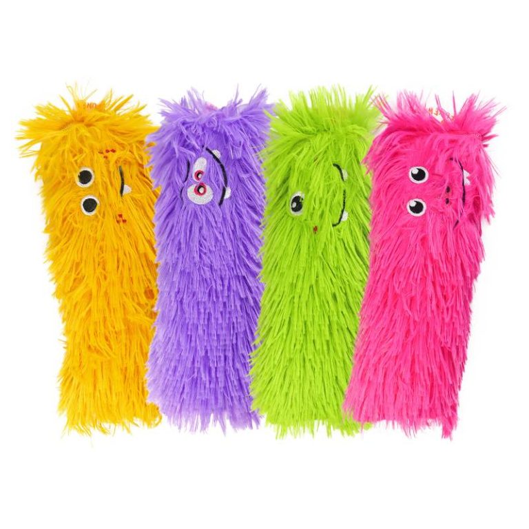 Mopster Cat Plush Toy Pillow and Kicker, Crinkle Sound with Catnip Silvervine Inside