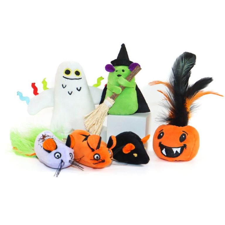 Plush Halloween Cat Toys, Spooky Ghost Pumpkin Mice