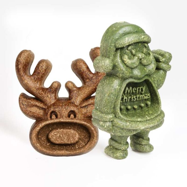 Santa & Reindeer Edible Chews for Guinea Pig Hamster Chinchilla Teeth, Small Animal Christmas Toys