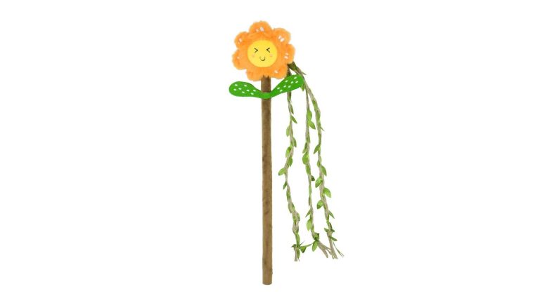 Interactive Flower Cat Teaser Toy with Bell & Silvervine
